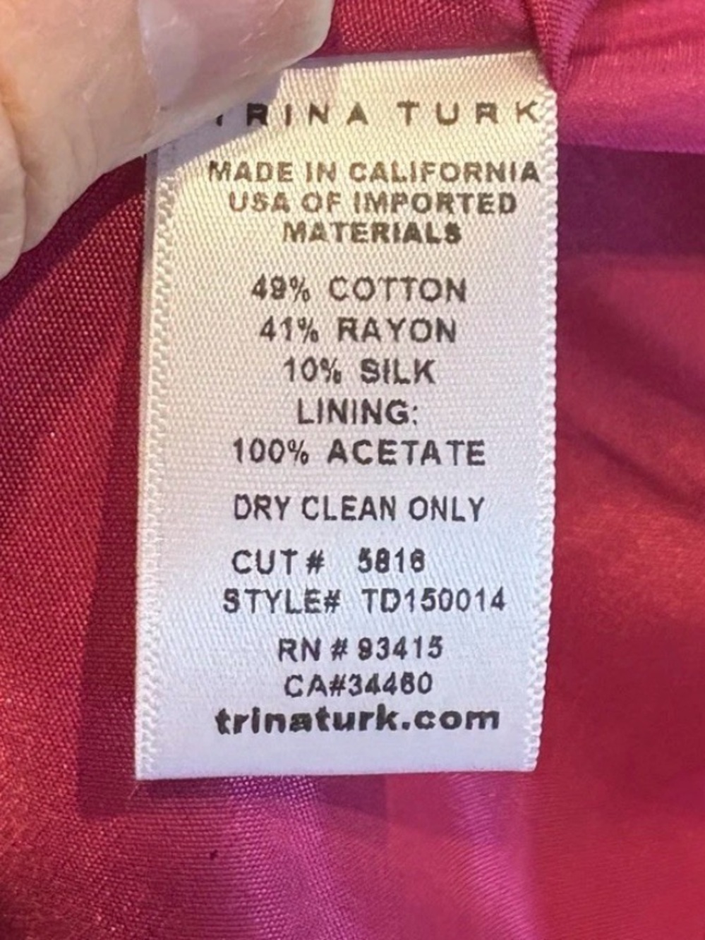 Trina Turk Kudson Sheath Dress Silk Blend Size 4 - Picture 4 of 6